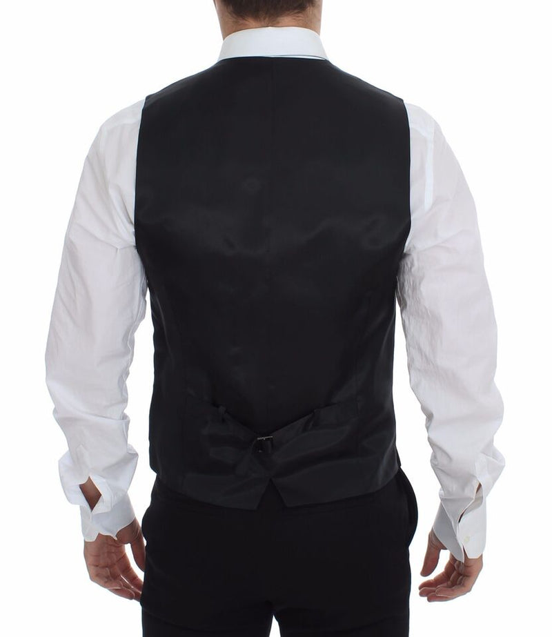 Elegante chaleco de vestido gris rayado