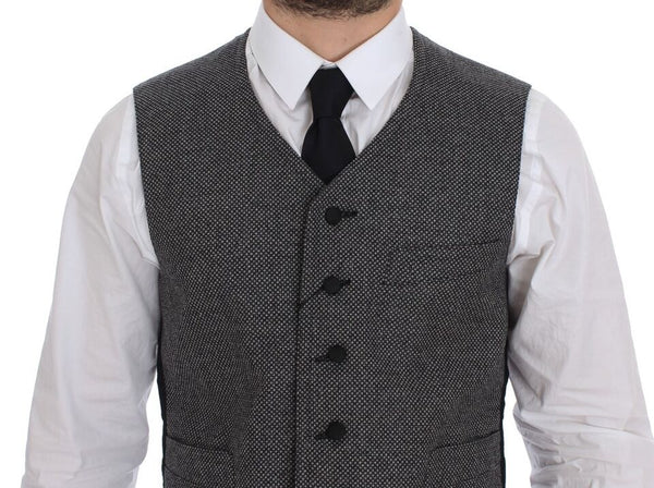 Elegante chaleco de vestido gris de un solo pecho