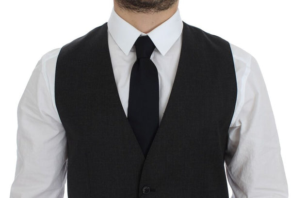 Elegante chaleco de vestimenta formal de lana gris