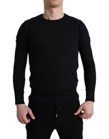 Eleganter blauer Baumwollpullover -Pullover