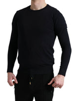 Eleganter blauer Baumwollpullover -Pullover