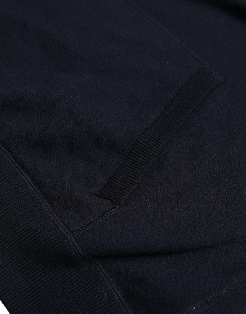 Eleganter Kaschmir -Kapuzenpullover in Blau