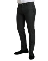 Elegante dunkelgraue dünne Kleiderhose