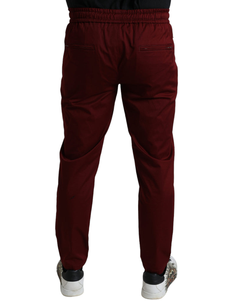 Maroon Cotton Stretch Jogger Pants