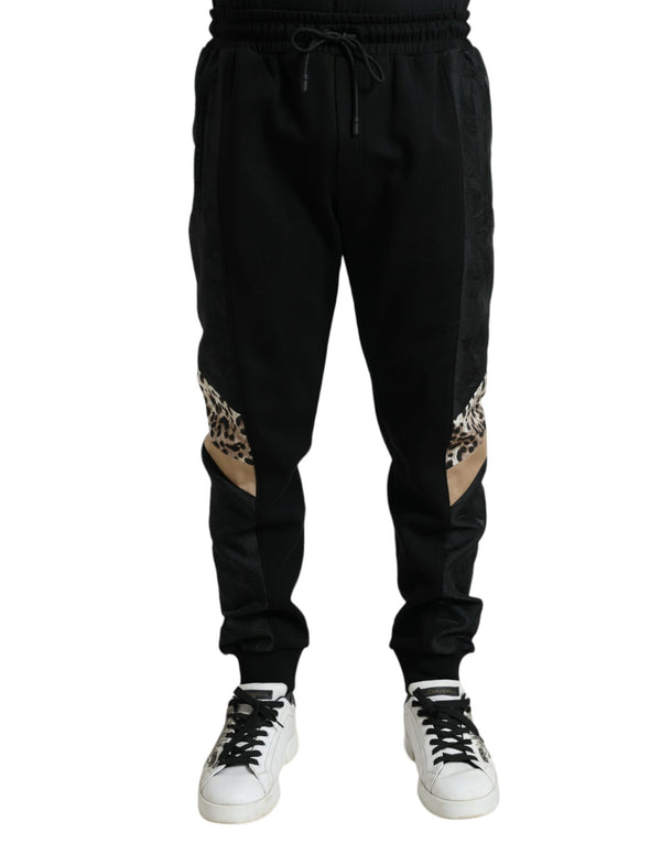 Pantalon de jogger léopard noir élégant