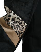 Elegante schwarze Leopard -Joggerhose