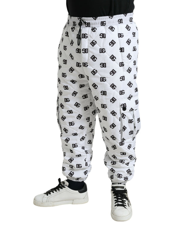 Pantalones de jogger blanco elegantes con estampado icónico DG