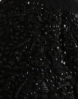 Black Crystal-Embellished Runway Skirt