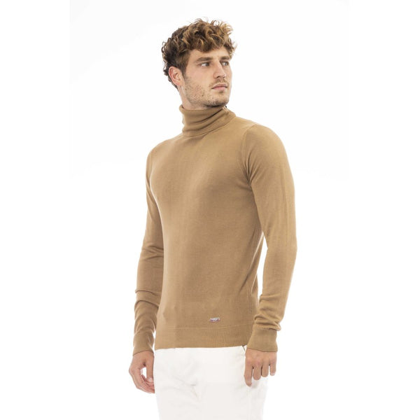 Beige Modal-Cashmere-Rollkragenpullover-Pullover