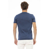 T-shirt en coton bleu élégant avec imprimé avant chic