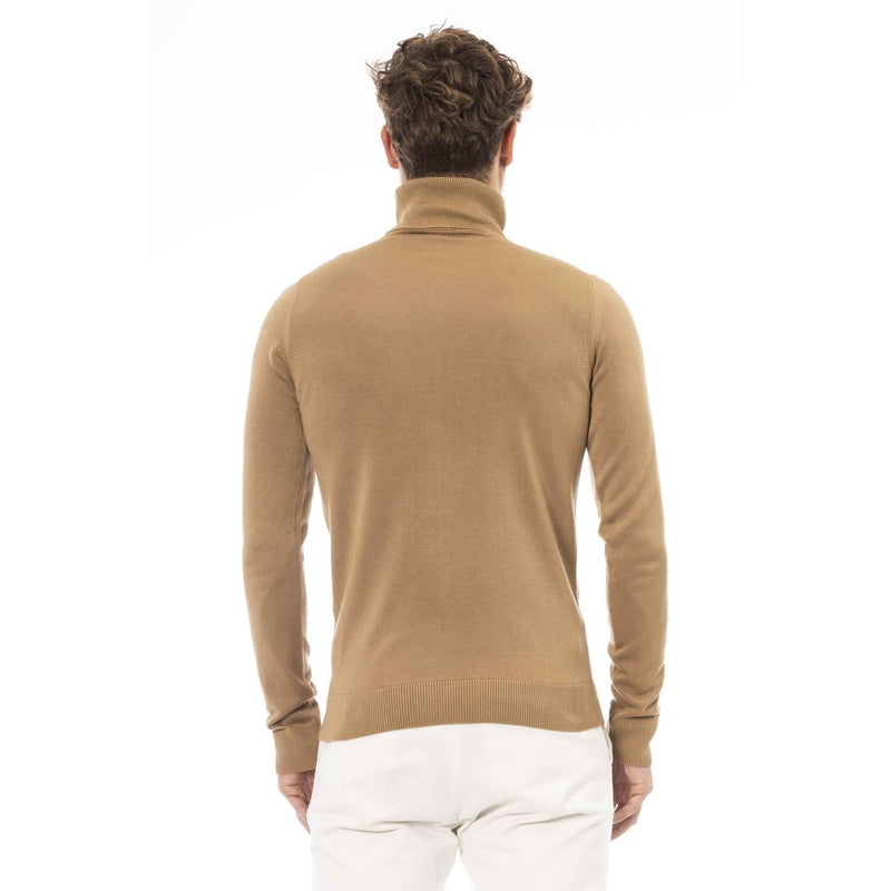 Beige Modal-Cashmere-Rollkragenpullover-Pullover