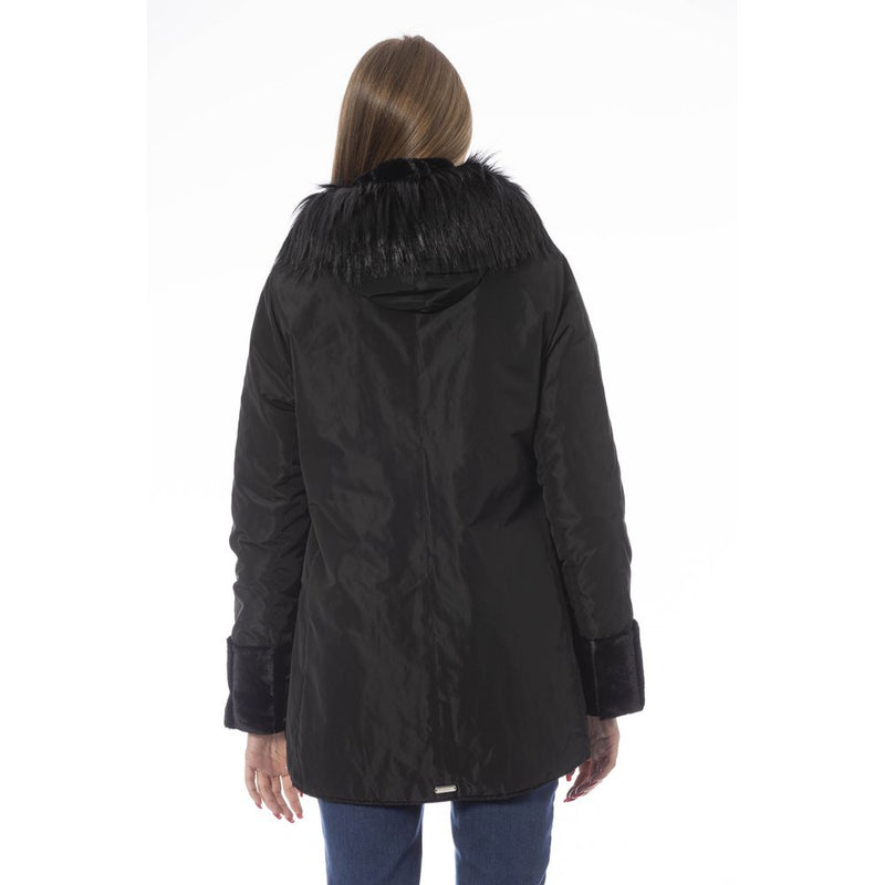 Reversible Kapuzenjacke in Schwarz