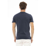 T-shirt en coton bleu élégant avec imprimé avant chic