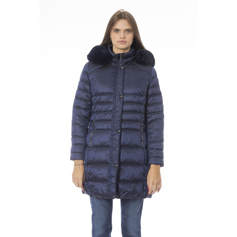 Elegante hellblaue lange Jacke