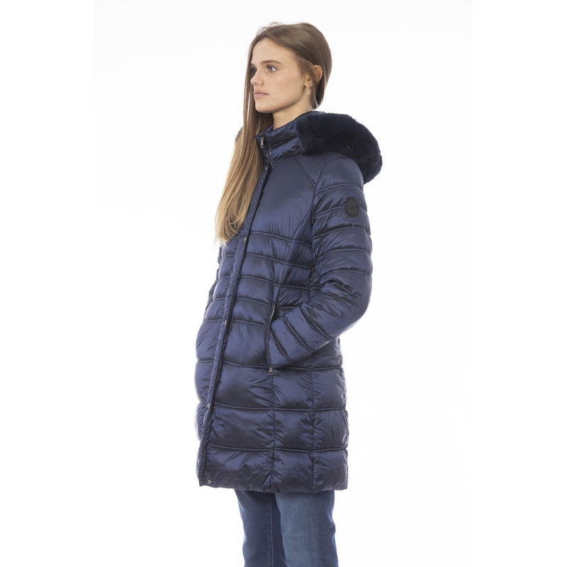 Elegante hellblaue lange Jacke