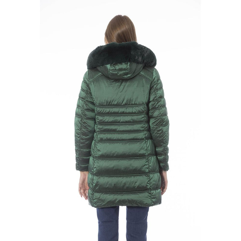 Chic Green Long Down Winterjacke