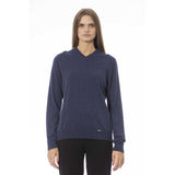 Maglione blu a v-scollo chic