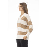 Elegante maglione a V beige