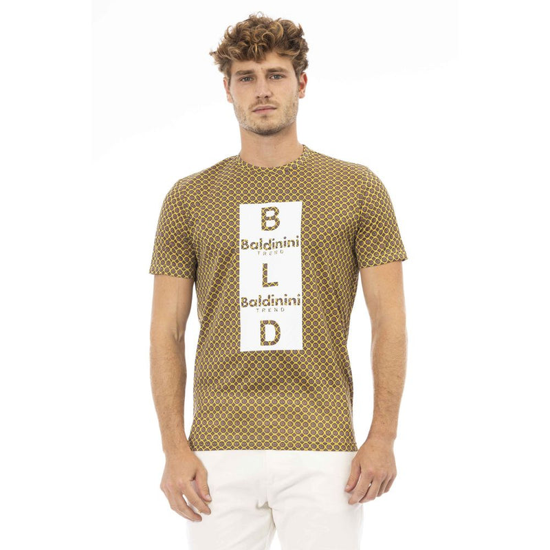 Elegantes graues Baumwoll -T -Shirt mit stilvollem Frontdruck