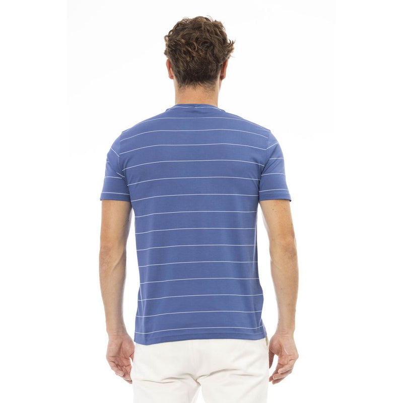 T-shirt en coton bleu élégant avec imprimé exclusif