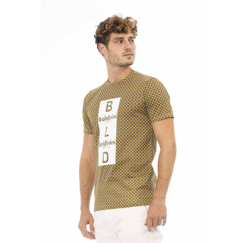 Elegantes graues Baumwoll -T -Shirt mit stilvollem Frontdruck