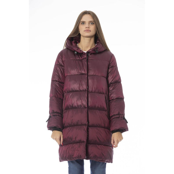 Elegant Bourgogne Long Down Veste