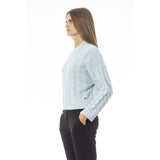 Light Blue Wool Women Sweater