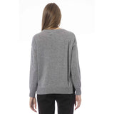 Pull en tricot à cou de l'équipage gris chic