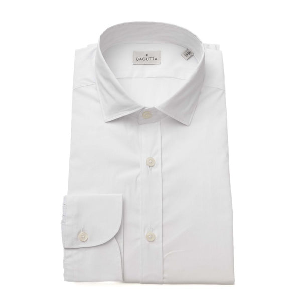 Camisa blanca de cuello francés de ajuste delgado