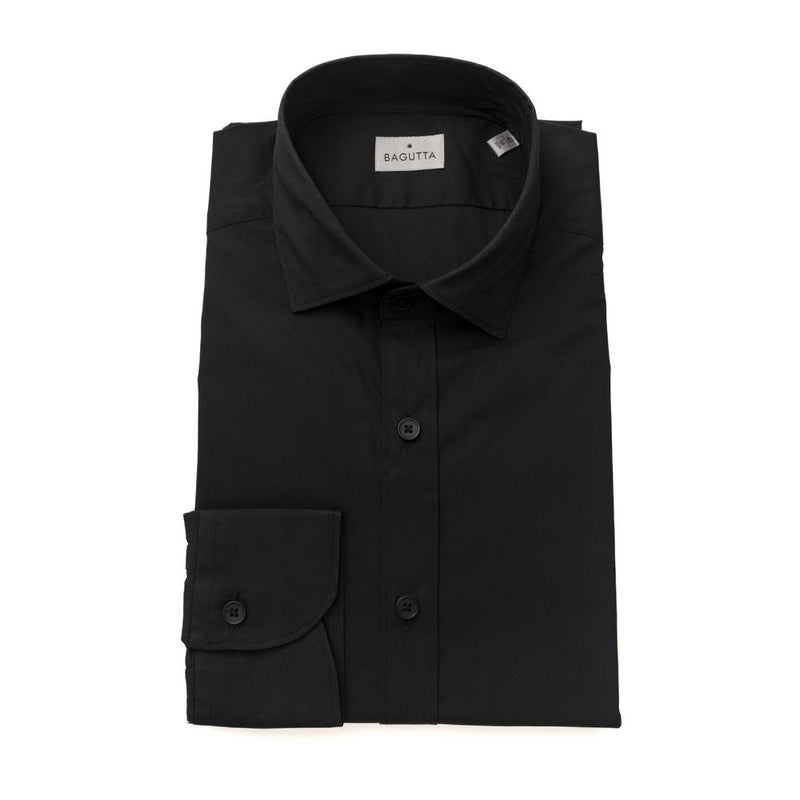 Sleek Black Slim Fit Fit French Camish