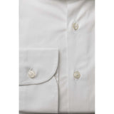 Sleek White Slim Fit Camisa de algodón