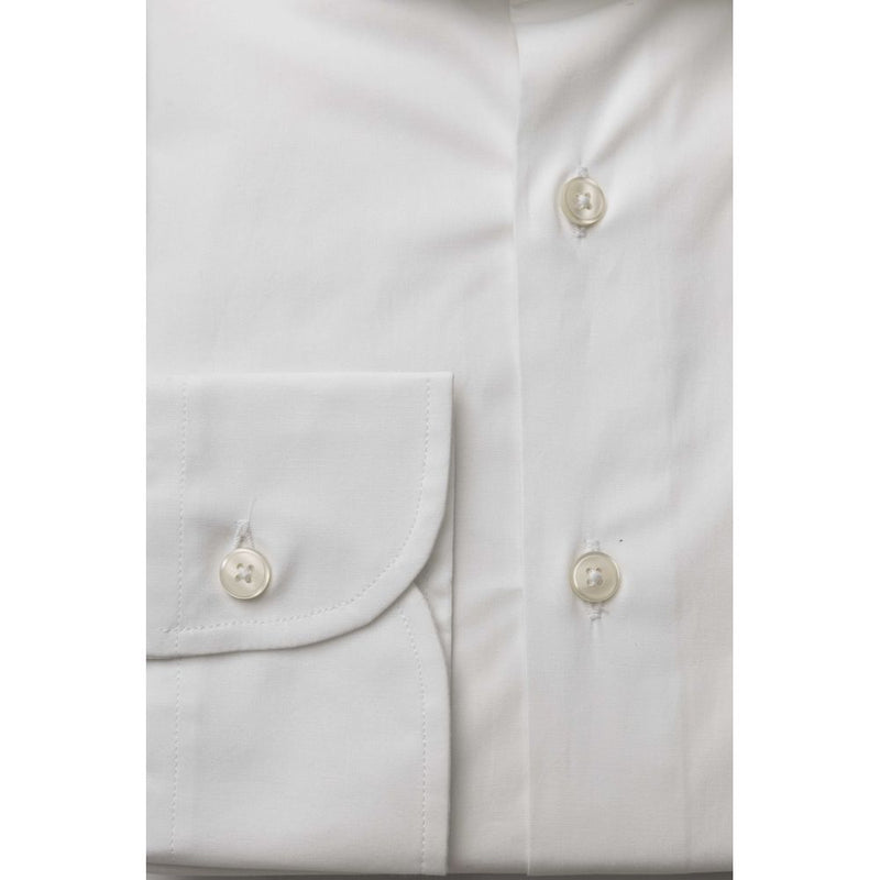 White Cotton Men Shirt