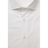 Sleek White Slim Fit Camisa de algodón