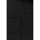 Sleek Black Slim Fit Fit French Camish