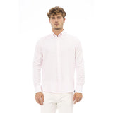 Elegante camisa rosa de algodón mezcla