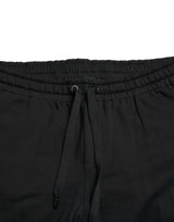 Elegant Black Cotton Jogger Pants