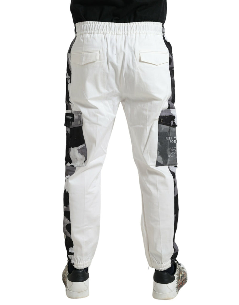 Élégant pantalon de jogger de mélange de coton blanc