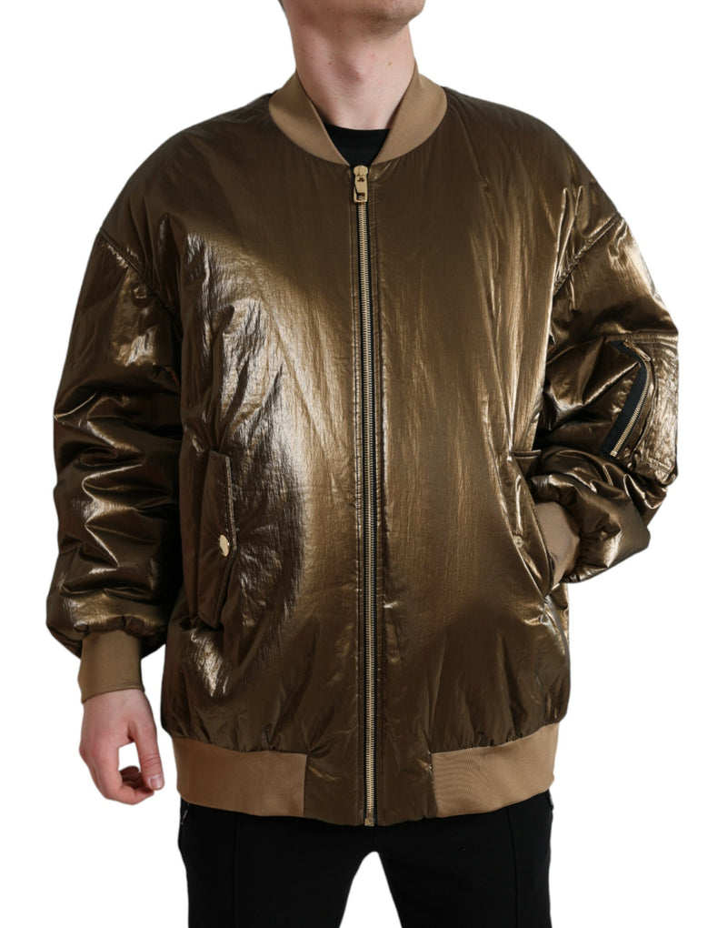 Elegante Bronze -Bomberjacke