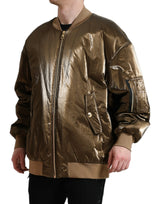 Elegante Bronze -Bomberjacke