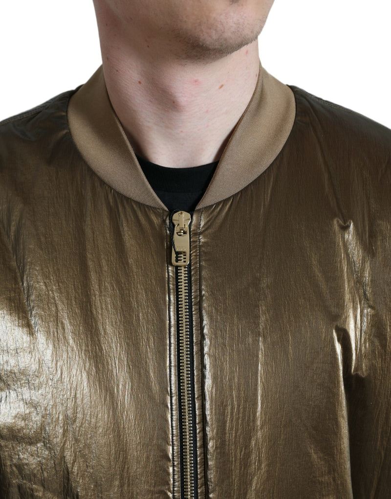 Elegante Bronze -Bomberjacke