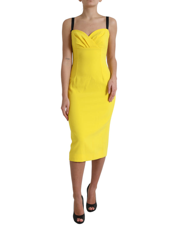 Sunshine elegante vestido midi sin mangas sin mangas