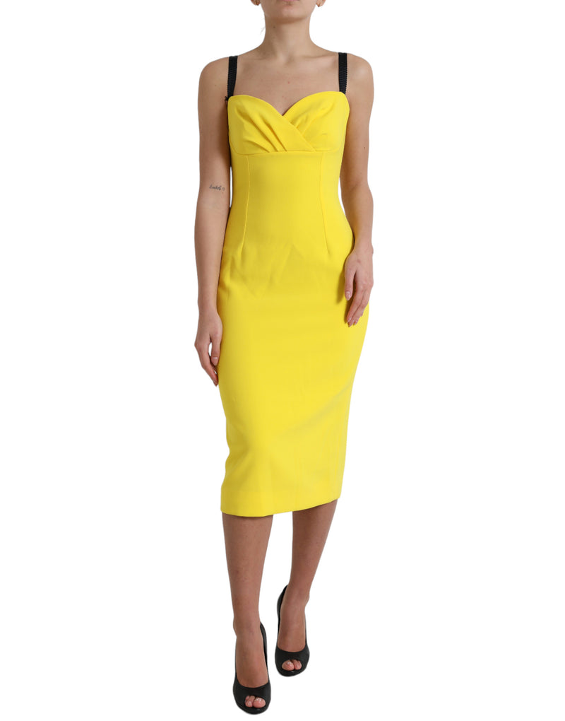 Sunshine elegante vestido midi sin mangas sin mangas