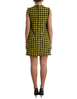 Houndstooth Knitt Chic Mini falda amarilla