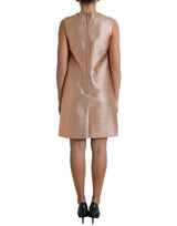 Elegante Mini Vestido Pink Metallic Shift Mini