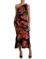 Tropical Elegance Seide drapiertes Kleid