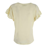 Chic Bat Sleeve Ruffled Cotton Tee – Sunny Yellow