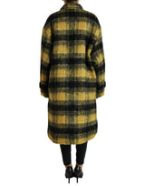 Chic Plaid Long manteau au soleil jaune