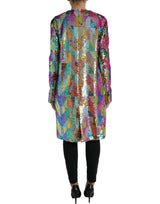 Multicolor -Longjacke mit Pailletten