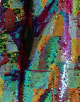 Chaqueta larga de lentejuelas multicolores