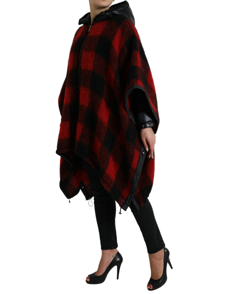 Elegante Buffalo -Check -Poncho -Jacke